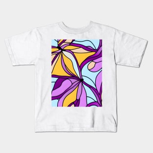 Purple Pastel Plant - Abstract Seamless Design Pattern Kids T-Shirt